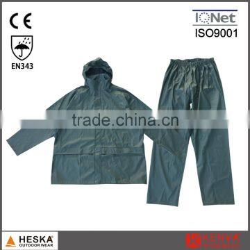Mens Green Jacket Waterproofing Coating PVC Raincoat photo-2