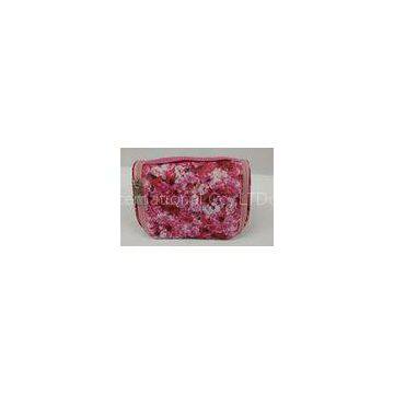 Customized Fashionable Pink Floral Small Handle Storage Cosmetics Bags And Cases
