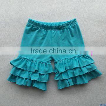 2017 Wholesale Children Summer Solid Color Cotton Shorts Baby Girls Icing Capris Ruffle Shorts