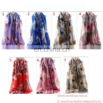 2016 Spring New Dandelion Printed Voile Women Scarf Wholesale photo-4