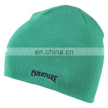 Unisex slouch winter acrylic embroidery knitted beanie hat