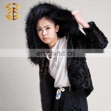 European Style Fashion Winter Fox Fur Bomber Jacket for Women