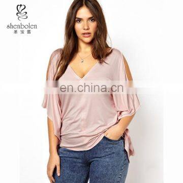 M3005 fat women clothes with deep v-neck made in China OEM