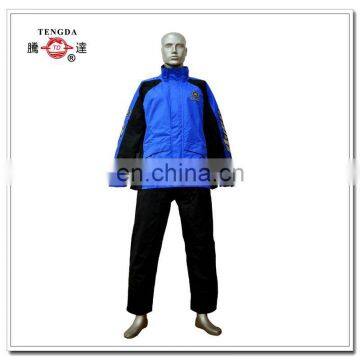 motorcycle racing blue polyester rain suit