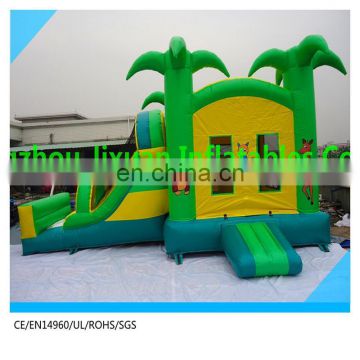 palm tree inflatable bouncer combo jumping balloons for sale