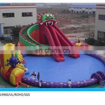 giant dragron slide with inflatable pool/inflatable pool float for rental