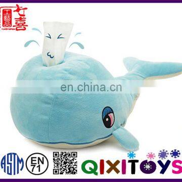 2016 new design plush toy dolphin shaped tissue box