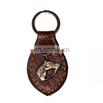 HMB-749F LEATHER FOLDER KEYS HOLDER KEYCHAINS HORSE EMBLEM