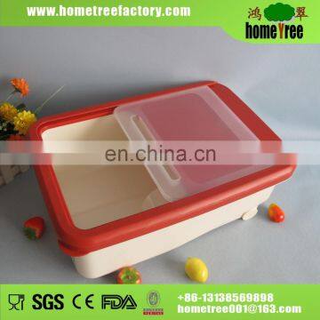 5KG Pratical Preservation Pull Demountable Lid Plastic Rice Storage Container With Pulley