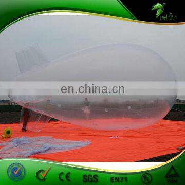 6m Giant Inflatable Transparent Helium Blimp / Outdoor promotion Inflatable Airship With Banner