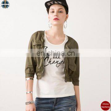 T-WJ005 Half Sleeve New Design Comfy Ladies Jacket