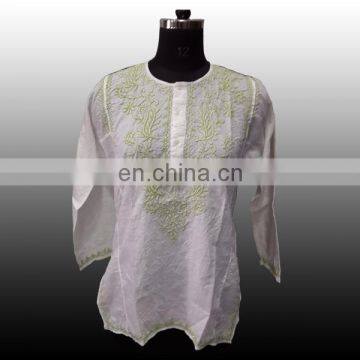 Brand New Classic Embroidered Cotton Tunic Top