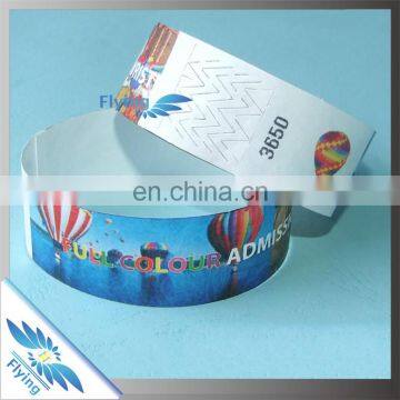 Cheap non reusable tyvek paper wristband