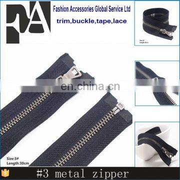 Black Colors Available 30cm 100pcs Close-open black Metal Zippers With Pearl Slider, Multi-color #3 Zippers For DIY Sewing