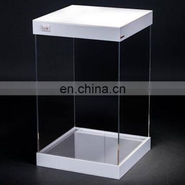 Customized Square LED light Clear Acrylic Display Box Case For Toy / Scale Model Car / Plane