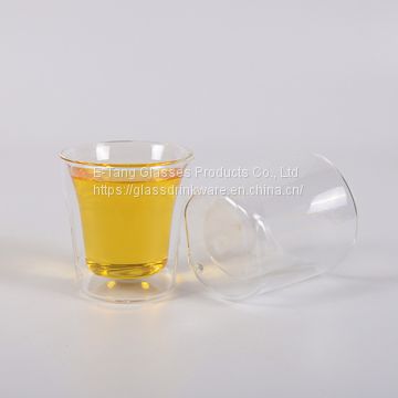 Wholesale Factory Directly 70ml double wall shot glass cup, drinking glasses, double wall shot glass whisky cup