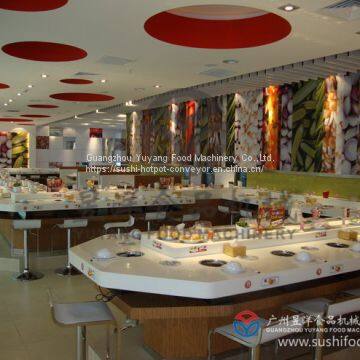 Buffet Equipment Customized Automatic Hot Pot Rotary Sushi Conveyor Belt System for Restaurant