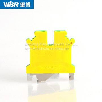 Yellow-green ground terminal USLKG5 Cable connector DIN rail terminal