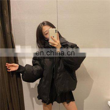 Classic Korea Stylish Cotton Padded With Zip Pockets Women's Zip up Rib Cuff Winter Puffer Jackets Coats photo-2