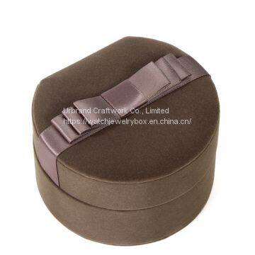 Bespoke Design Ring Necklace Packaging Luxury Round Velvet Jewelry Box With Logo photo-4