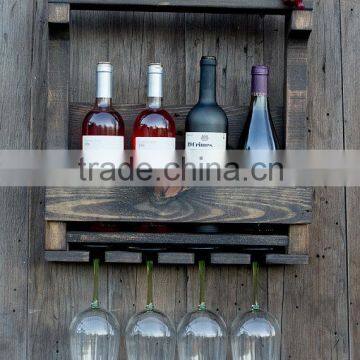 Custom Small Wooden Wall Mounted Wine Rack,vintage Wood Wine Racks photo-3