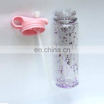 2020 New Arrivals Trending Products Double Wall Plastic Water Bottle With Flip Straw photo-3