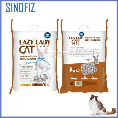 LAZY LADY/суперсгущающаяся бентонитовая кошачья туалетная песок/шары/1-3.5 мм/лаванда/4 кг/цветной набор