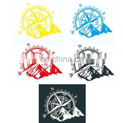 60x50cm Car Sticker Hood Engine Cover Compass Navigation Decal Sticker W/Mountains For Off-road Camper Van Motorhome