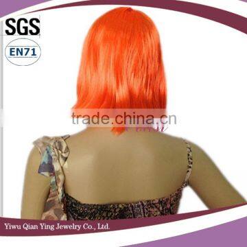 Cheap Short Straight Orange Color Bob Style Synthetic Party Wigs photo-3