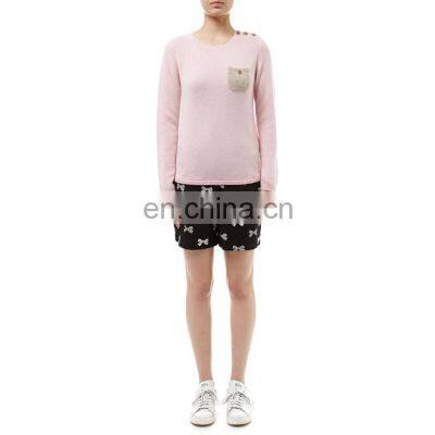 Brand Name Ladies Wool Cashmere Sweater Crew Neck Autumn