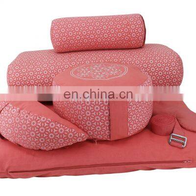 Custom design printed Indian Made 100% cotton canvas  massage cushion set