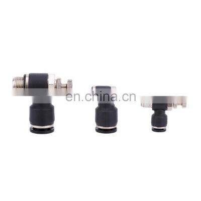 High Quality SL Series Aluminum Plastic Air Flow Speed Control Quick Push In Couplings Pneumatic Pipe Fittings