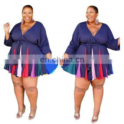 Manufacturer Customized Women's Summer Bohemian Long Skirt Printed V-neck Sexy Woven Oversized Skirt Plus Size Women's Clothing photo-4