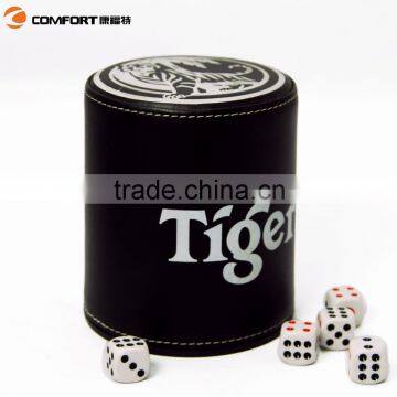 Alibaba express new products luxury party use leather dice cup