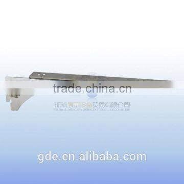 Slotted channel metal bracket for glass shelves