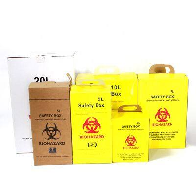 3l 5l 7L10l 15l 20l Sharp Boxes Medical waste container box collection paper Safety box for syringe