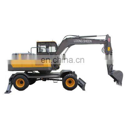 China hot sale 7 ton wheel excavator with cheap price LX75