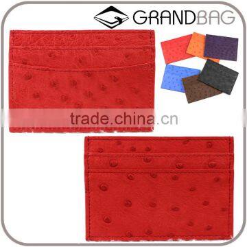 ostrich skin leather gift card holder credit card sleeve bank card holder wallet