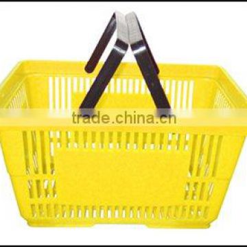 plastic handle supermarket shopping plastic basket in alibaba