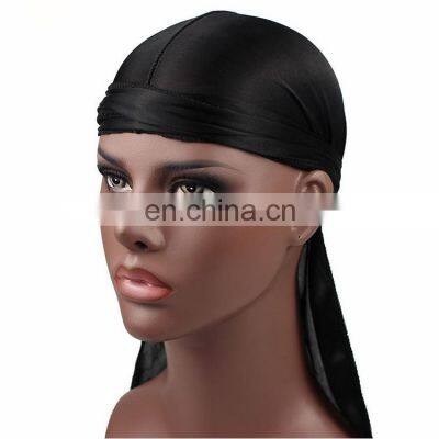 Fashion Custom Unisex Soft  Stretchable Turban Silky Designer Durag For Men Women