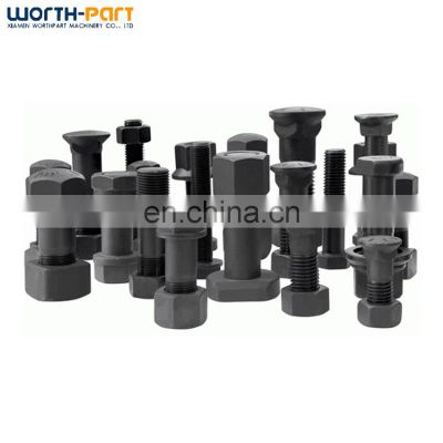 high quality 12.9 grade bolt for excavator track shoe bolt nut