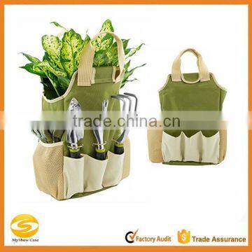 high quality nylon garden tools carry bag,green multi pockets garden tool organizer,Nylon bucket garden tool bag