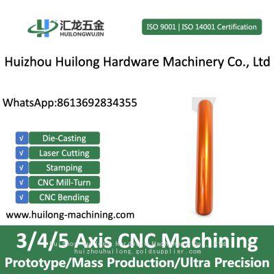 Orange Color CNC Turning Parts Anodizing Treatment For Electronics