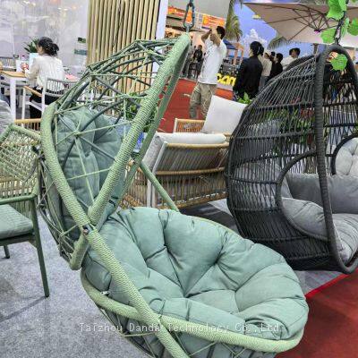 Factory Price Outdoor Durable PE Rattan Knock Down Swing Egg Chair photo-5