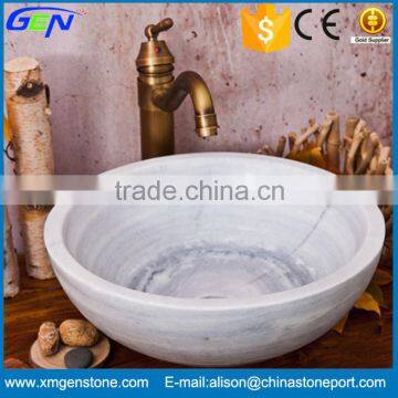 Bathroom White Marble Round Sink Design