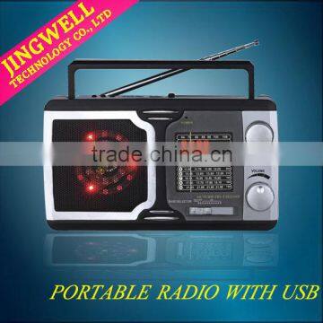 Good For Promotion Mini Am Fm Portable Radio With Disco Light