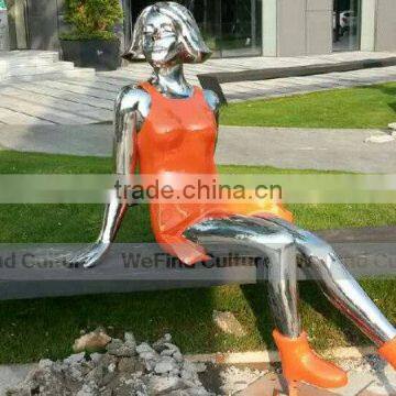 Woman Shaped Metal Stainless Steel Statue photo-3