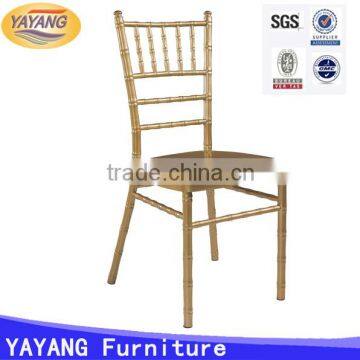 Cheap price aluminum gold wedding tiffany chair chiavari white in hotel                        
                                                Quality Choice