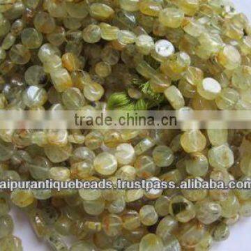 PREHNITE COIN BEADS GEMSTONE