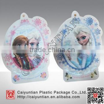 OPP Plastic packaging bag for shower ball,plastic poly bag for shower bath petal, plastic bag with hanging hole